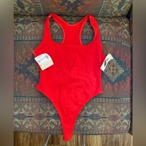 Vintage Nordstrom Lycra racerback high cut thong leotard bodysuit NWT